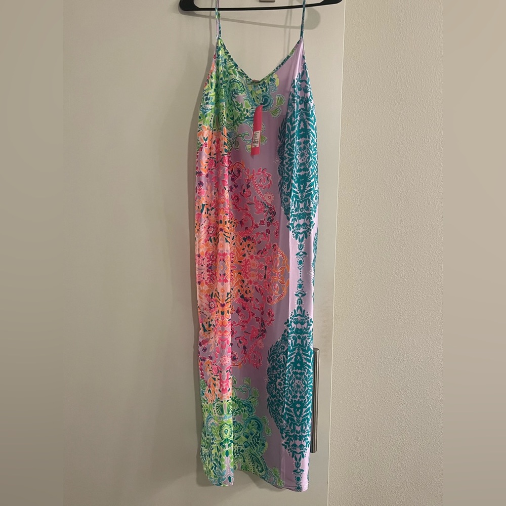 NWT Lilly Pulitzer Satin Midi Dress size medium
